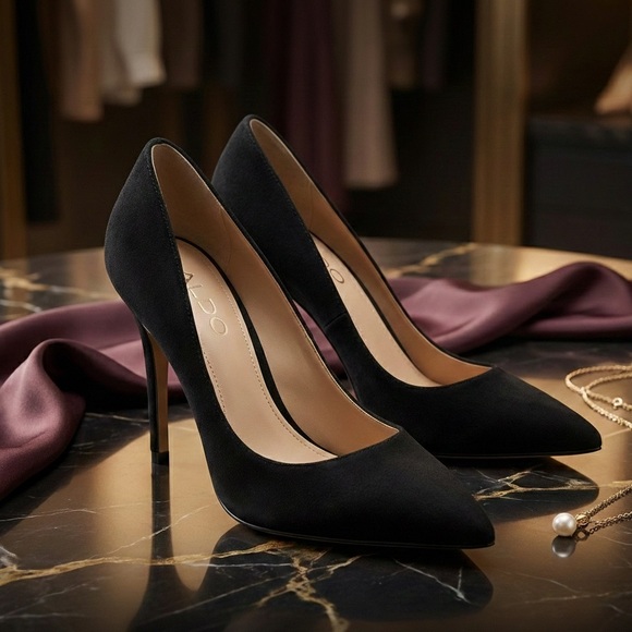 Aldo Shoes - ALDO Black Genuine Suede Pumps with Original Box - Size 38
